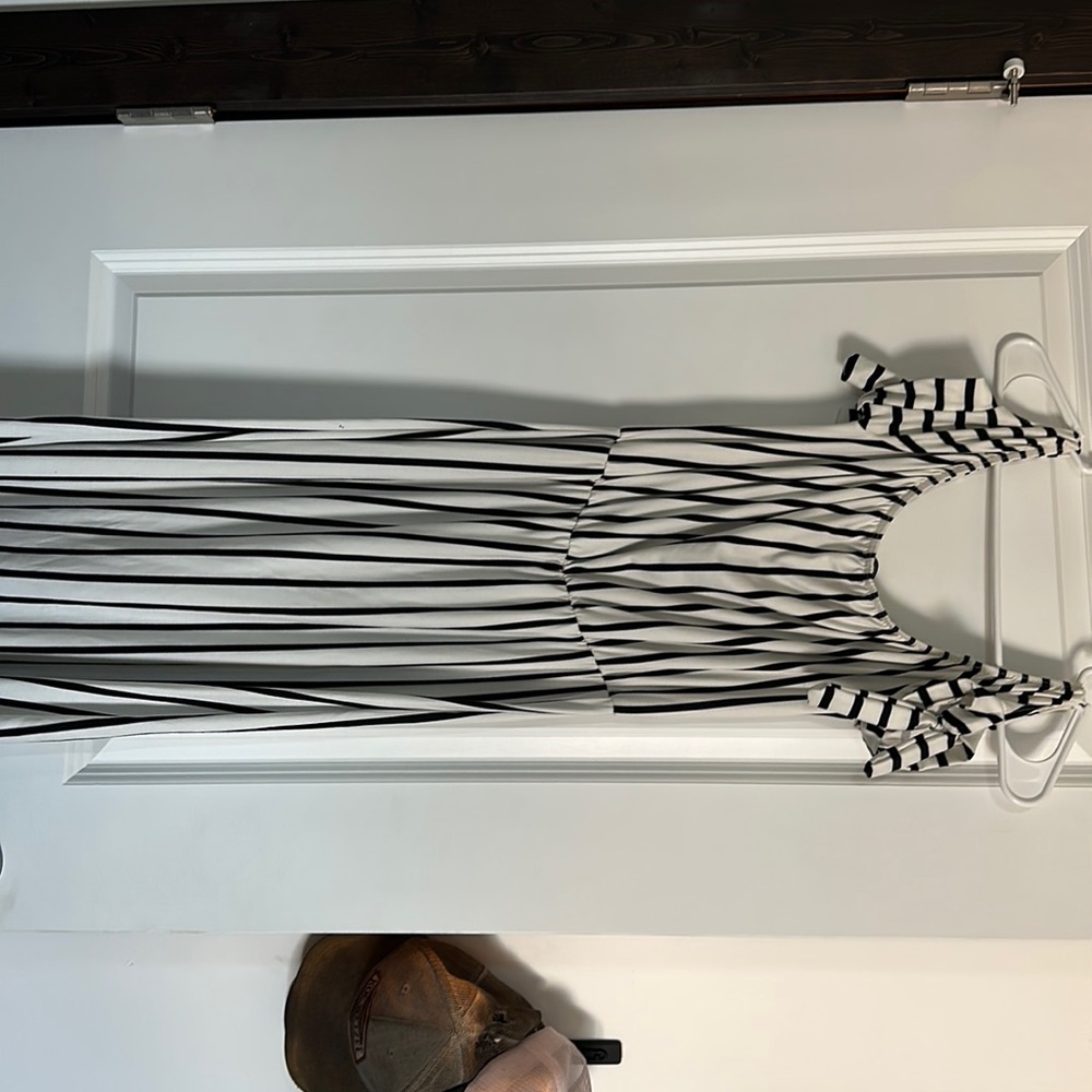 Black and White floor length dress